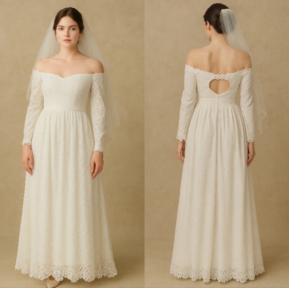 Xfer VTG Off The Shoulder wedding dress - Picture 1 of 13